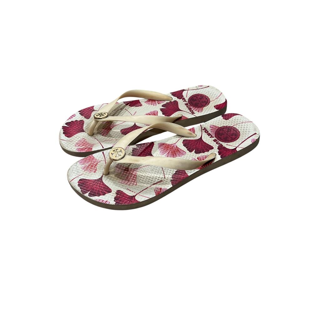 Tory Burch, Flip Flops, Maroon/Pink, Size 7, KB514